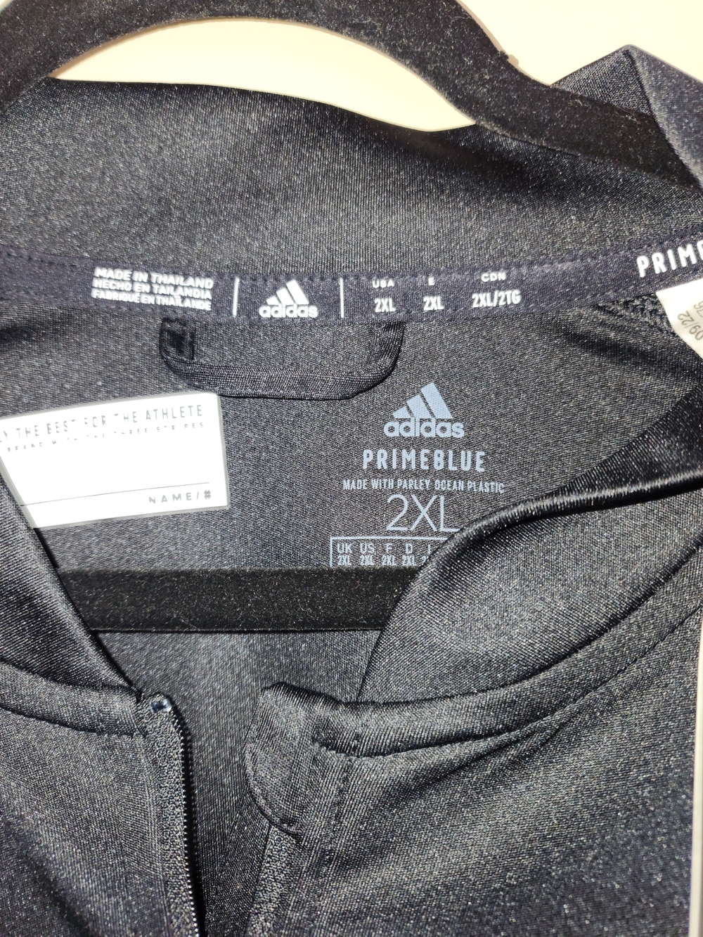 NWT Adidas Primeblue Black 2XL Zip Lightweight Sports College Comfortable